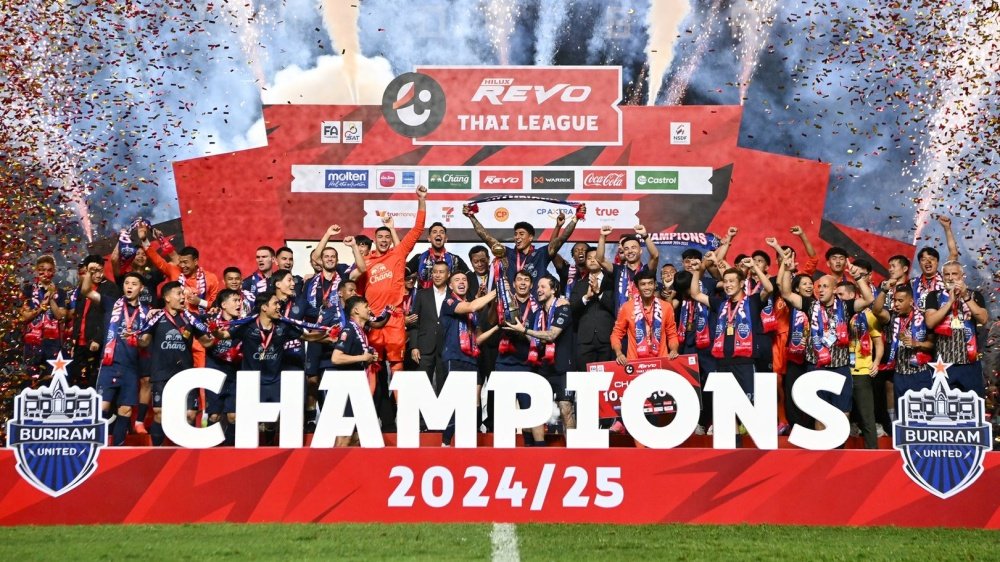 บุรีรัมย์ ขย้ำ หนองบัว 7-0 ครองแชมป์ ไทยลีก อีกสมัย